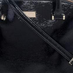 Pre Owned Kate Spade Black Patent Leather Zip Dome Satchel