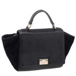 Kate Spade Black Leather And Suede Magnolia Park Top Handle Bag