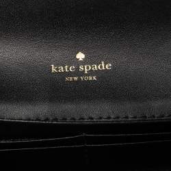 Pre Owned Kate Spade Black/Brown Leopard Print Calfhair and Leather Parchment Milou Chain Clutch