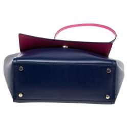 Pre Owned Kate Spade Blue Leather Brynlee Top Handled Bag