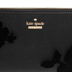 Pre Owned Kate Spade  Black Leather Zip Around Wallet