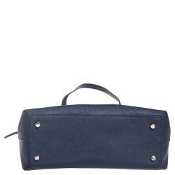 Pre Owned حقيبة ساتشل كيت سبيد مايز سيدار ستريت جلد أزرق/أسود