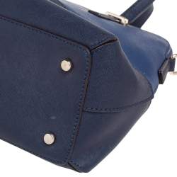 Pre Owned حقيبة ساتشل كيت سبيد مايز سيدار ستريت جلد أزرق/أسود