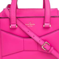 Pre Owned Kate Spade Hot Pink Leather 2 Park Avenue Beau Bow Tote