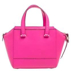 Pre Owned Kate Spade Hot Pink Leather 2 Park Avenue Beau Bow Tote
