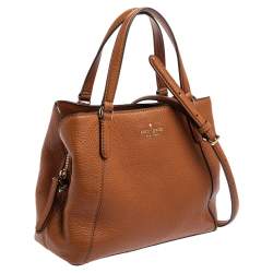 Pre Owned Kate Spade Brown Grained Leather Jackson Tote