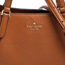 Pre Owned Kate Spade Brown Grained Leather Jackson Tote