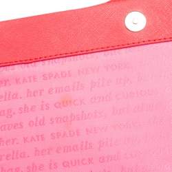 Pre Owned Kate Spade Coral Leather New York Flights of Fancy Parrot Shoulder Bag