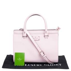 Pre Owned Kate Spade Pink Leather Wellesley Durham Top Handle Bag