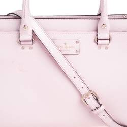 Pre Owned Kate Spade Pink Leather Wellesley Durham Top Handle Bag
