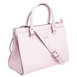 Pre Owned Kate Spade Pink Leather Wellesley Durham Top Handle Bag