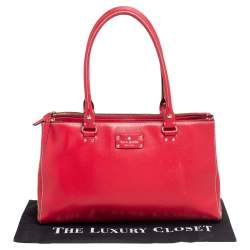 Pre Owned حقيبة يد توتس كيت سبيد جلد أحمر بسحاب مزدوج 