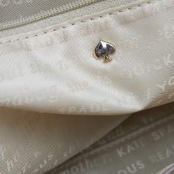 Pre Owned Kate Spade Beige/Black Leather Hanover Street Lorin Satchel