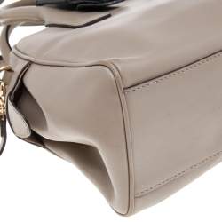 Pre Owned Kate Spade Beige/Black Leather Hanover Street Lorin Satchel