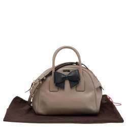 Pre Owned Kate Spade Beige/Black Leather Hanover Street Lorin Satchel