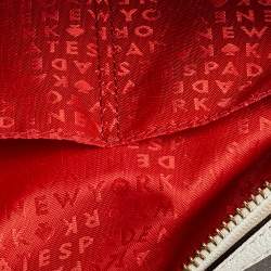 Pre Owned Kate Spade Grey/Off White Leather Alice Court Kaiya Satchel