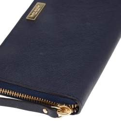 مملوكة مسبقًا Kate Spade Navy Blue Leather Laurel Way Neda Zip Around Wallet