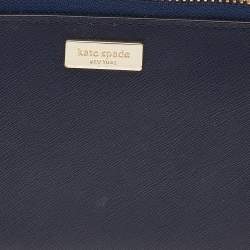 مملوكة مسبقًا Kate Spade Navy Blue Leather Laurel Way Neda Zip Around Wallet