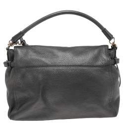 Pre Owned Kate Spade Metallic Grey Leather Flap Shoulder Bag