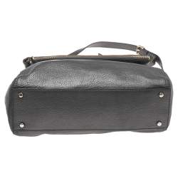 Pre Owned Kate Spade Metallic Grey Leather Flap Shoulder Bag