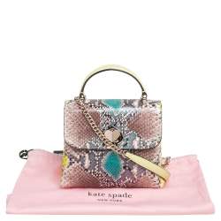 Pre Owned Kate Spade Multicolor Snakeskin Embossed Leather Nicola Twistlock Top Handle Bag