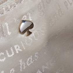 Pre Owned Kate Spade Black/White Leather Zip Satchel