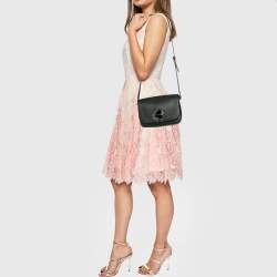 Pre Owned Kate Spade Dark Green Leather Medium Nicola Twistlock Shoulder Bag