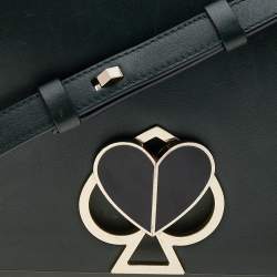 Pre Owned Kate Spade Dark Green Leather Medium Nicola Twistlock Shoulder Bag