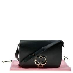 Pre Owned Kate Spade Dark Green Leather Medium Nicola Twistlock Shoulder Bag