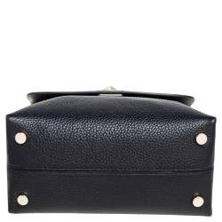 Pre Owned Kate Spade Black Leather Mini Romy Twistlock Top Handle Bag