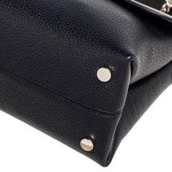 Pre Owned Kate Spade Black Leather Mini Romy Twistlock Top Handle Bag