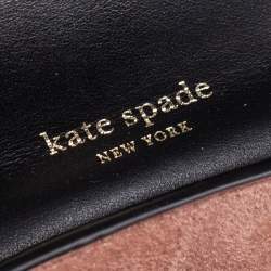 Pre Owned Kate Spade Black Leather Mini Romy Twistlock Top Handle Bag