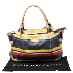 Pre Owned Kate Spade Multicolor Stipe Leather Stevie Satchel