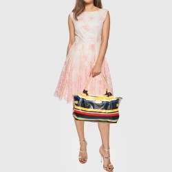 Pre Owned Kate Spade Multicolor Stipe Leather Stevie Satchel