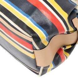 Pre Owned Kate Spade Multicolor Stipe Leather Stevie Satchel