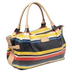Pre Owned Kate Spade Multicolor Stipe Leather Stevie Satchel