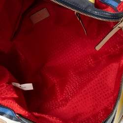 Pre Owned Kate Spade Multicolor Stipe Leather Stevie Satchel