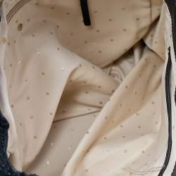 Pre Owned Kate Spade Black Tweed and Leather Turnlock Top Handle Bag