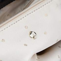 Pre Owned Kate Spade Black Tweed and Leather Turnlock Top Handle Bag