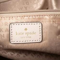 Pre Owned Kate Spade Black/Cream Saffiano Leather Top Zip Tote