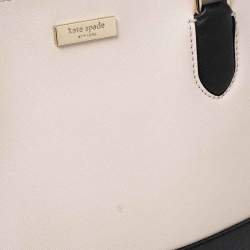 Pre Owned Kate Spade Black/Cream Saffiano Leather Top Zip Tote