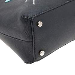 Pre Owned حقيبة ساتشل كيت سبيد كاتز مياو كات لوتي جلد أسود