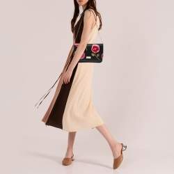 Pre Owned حقيبة كتف كيت سبيد بوتنام دراي هازي روز ليز جلد أسود 