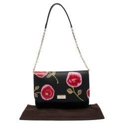 Pre Owned حقيبة كتف كيت سبيد بوتنام دراي هازي روز ليز جلد أسود 