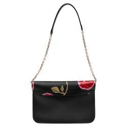 Pre Owned حقيبة كتف كيت سبيد بوتنام دراي هازي روز ليز جلد أسود 