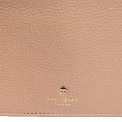 Pre Owned Kate Spade Light Pink Leather Bow Flap Shoulder Bag