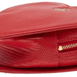 Pre Owned Kate Spade Red Leather Heart Shaped Crossbody Bag