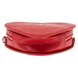 Pre Owned Kate Spade Red Leather Heart Shaped Crossbody Bag