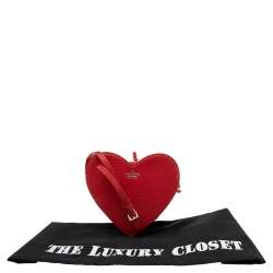 Pre Owned Kate Spade Red Leather Heart Shaped Crossbody Bag
