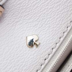 Pre Owned Kate Spade Grey/White PVC and Leather Striped Tote